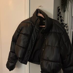 Zara faux leather bomber jacket, XS